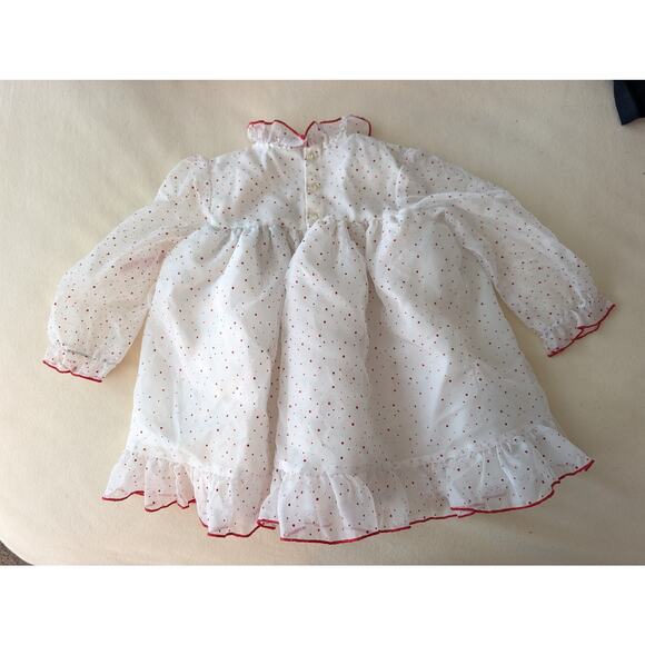 Lot of 3 Vintage 1980s Girls Dresses Sailor Ruffles Made in USA Holidays Size 2T - Picture 3 of 14